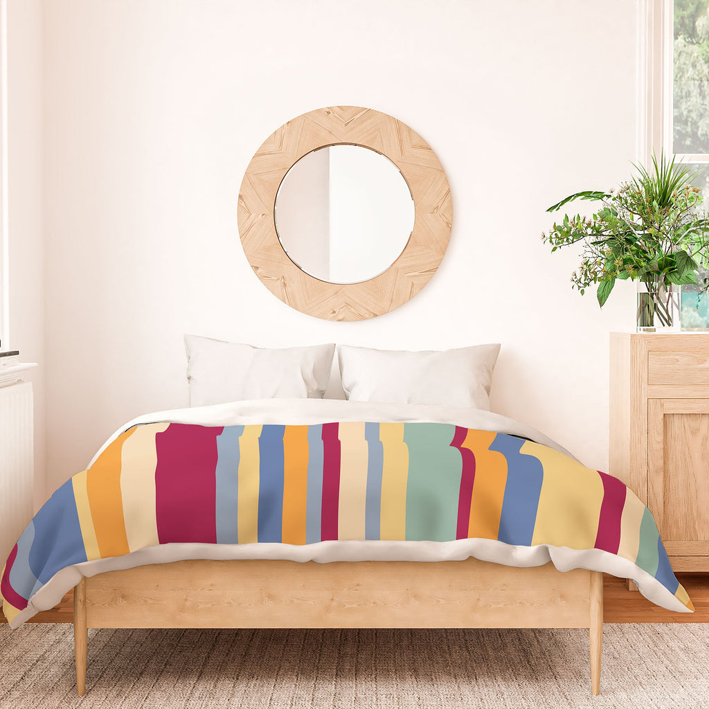 Colour Poems Classic Retro Stripes I Duvet Cover