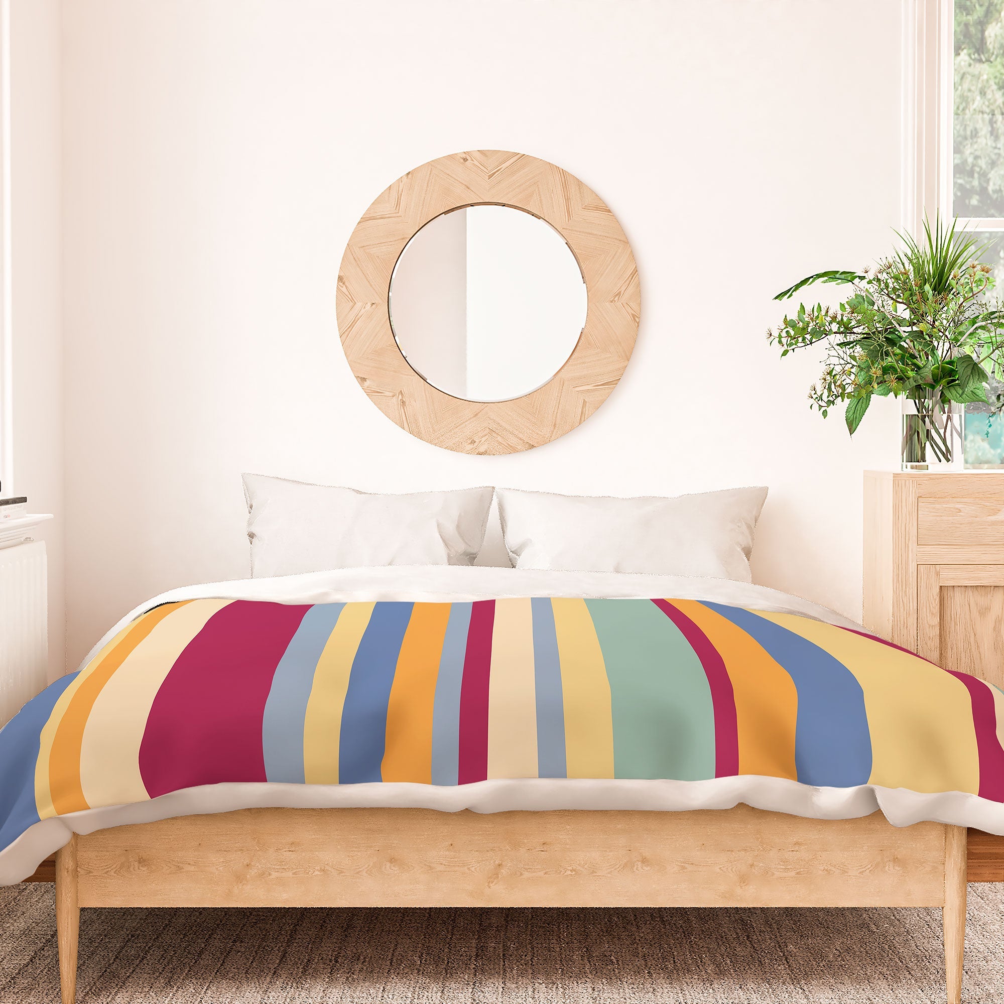Colour Poems Classic Retro Stripes I Duvet Cover