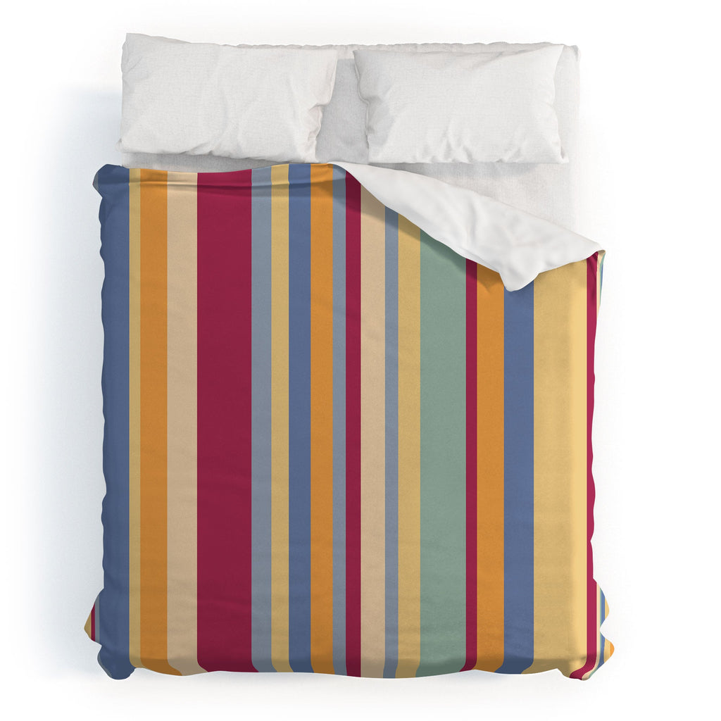 Colour Poems Classic Retro Stripes I Duvet Cover