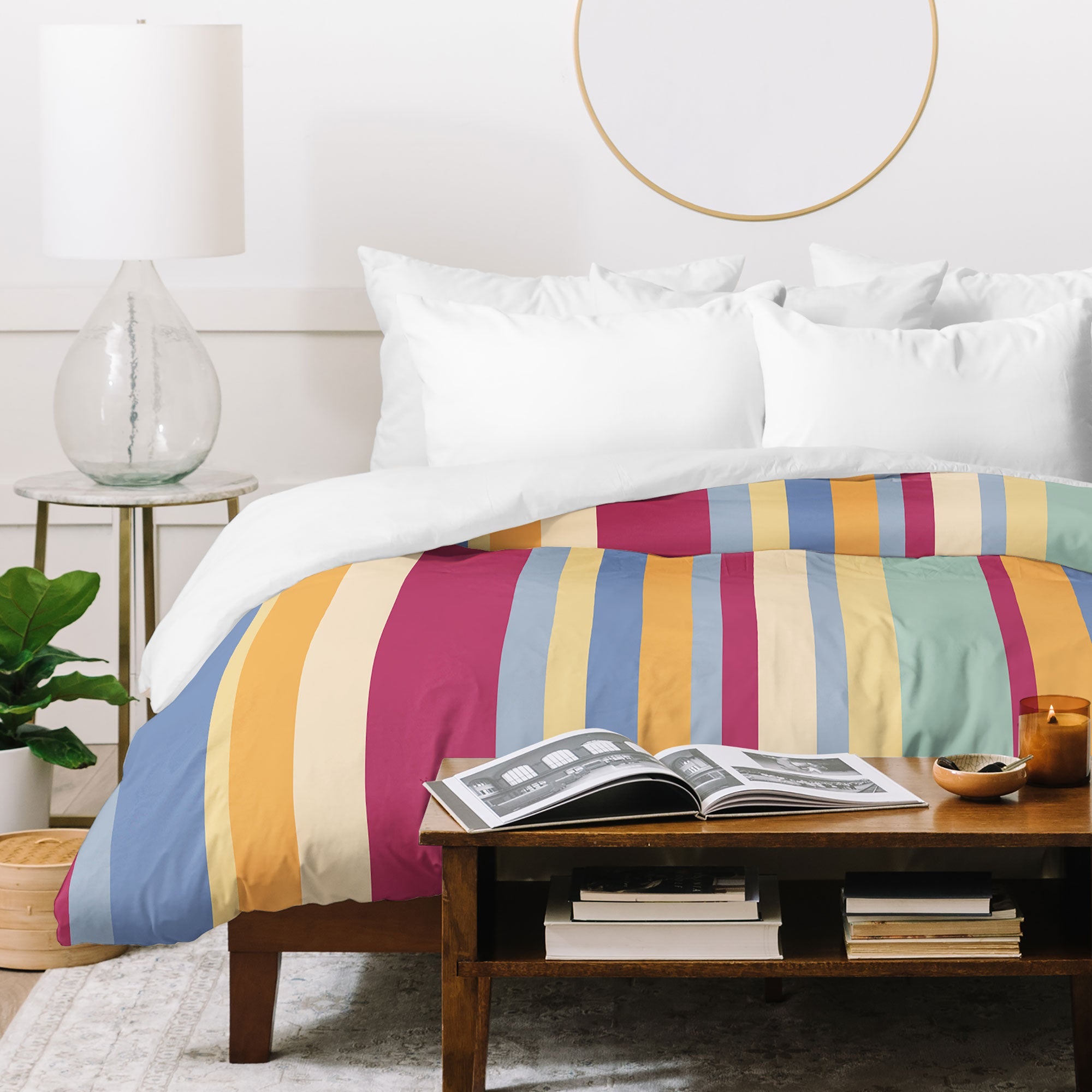 Colour Poems Classic Retro Stripes I Duvet Cover