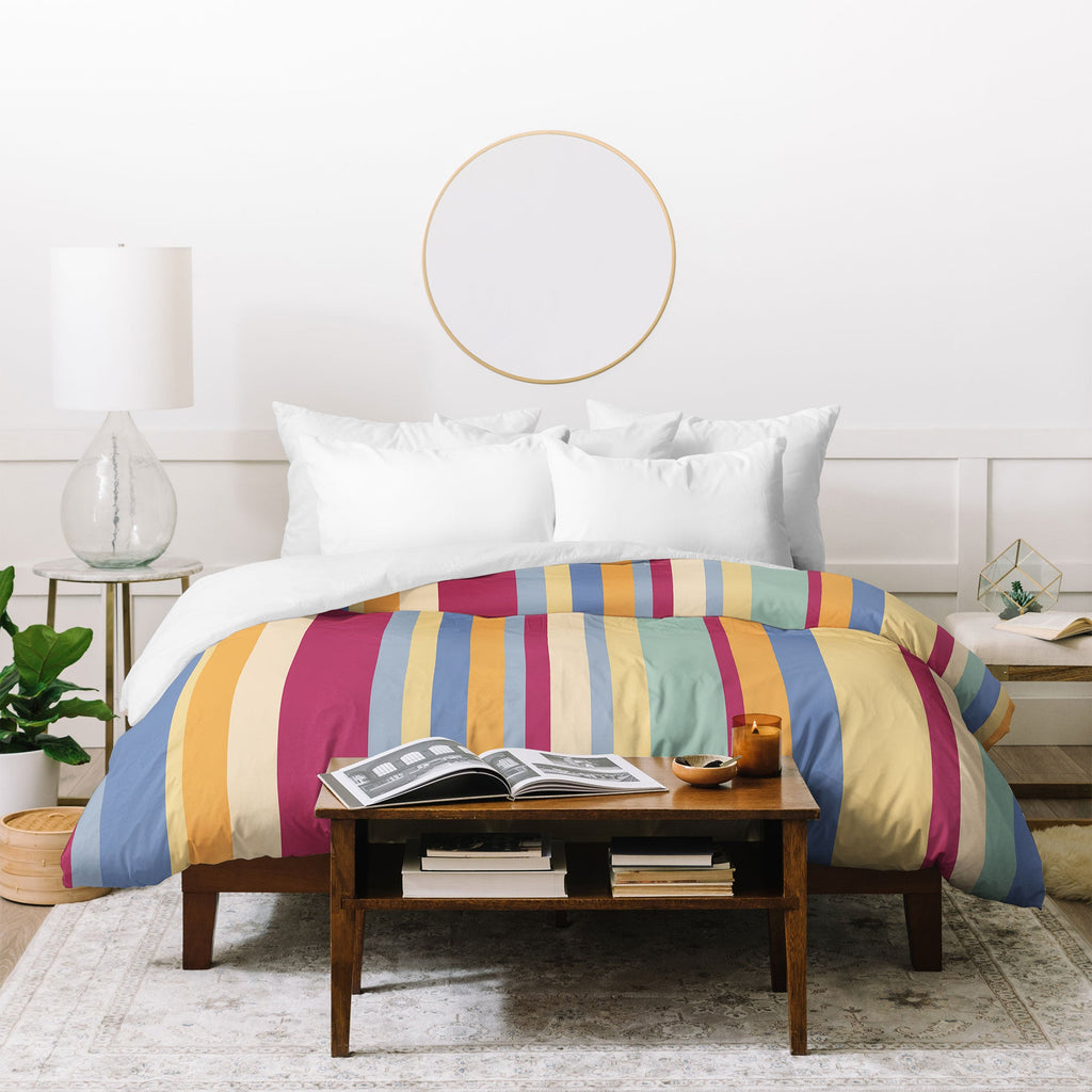Colour Poems Classic Retro Stripes I Duvet Cover