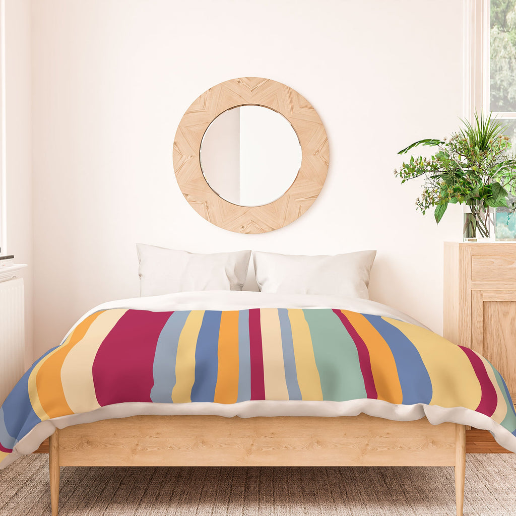Colour Poems Classic Retro Stripes I Duvet Cover