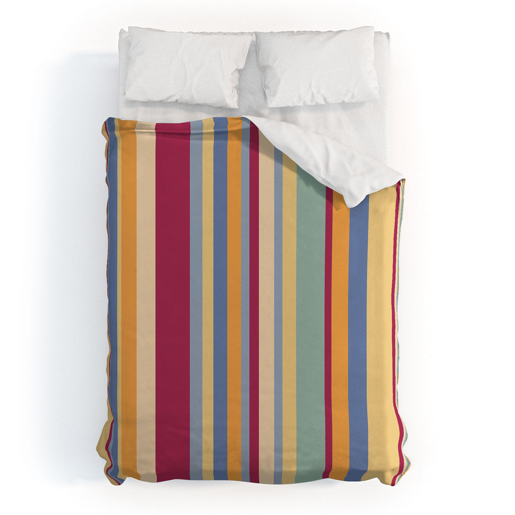 Colour Poems Classic Retro Stripes I Duvet Cover