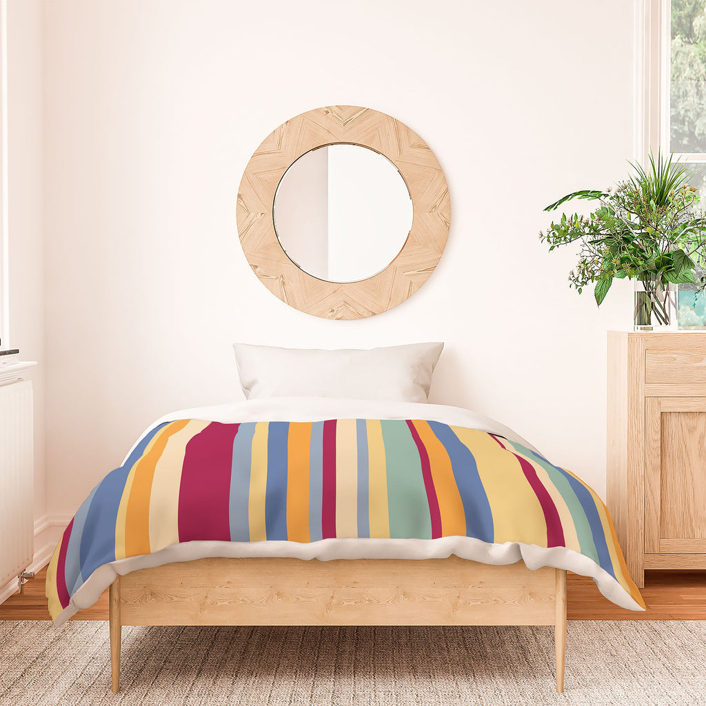 Colour Poems Classic Retro Stripes I Duvet Cover