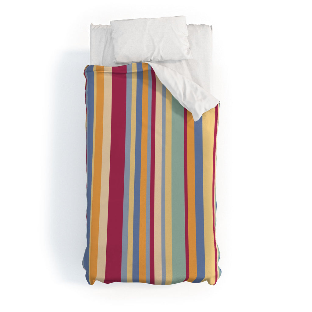 Colour Poems Classic Retro Stripes I Duvet Cover