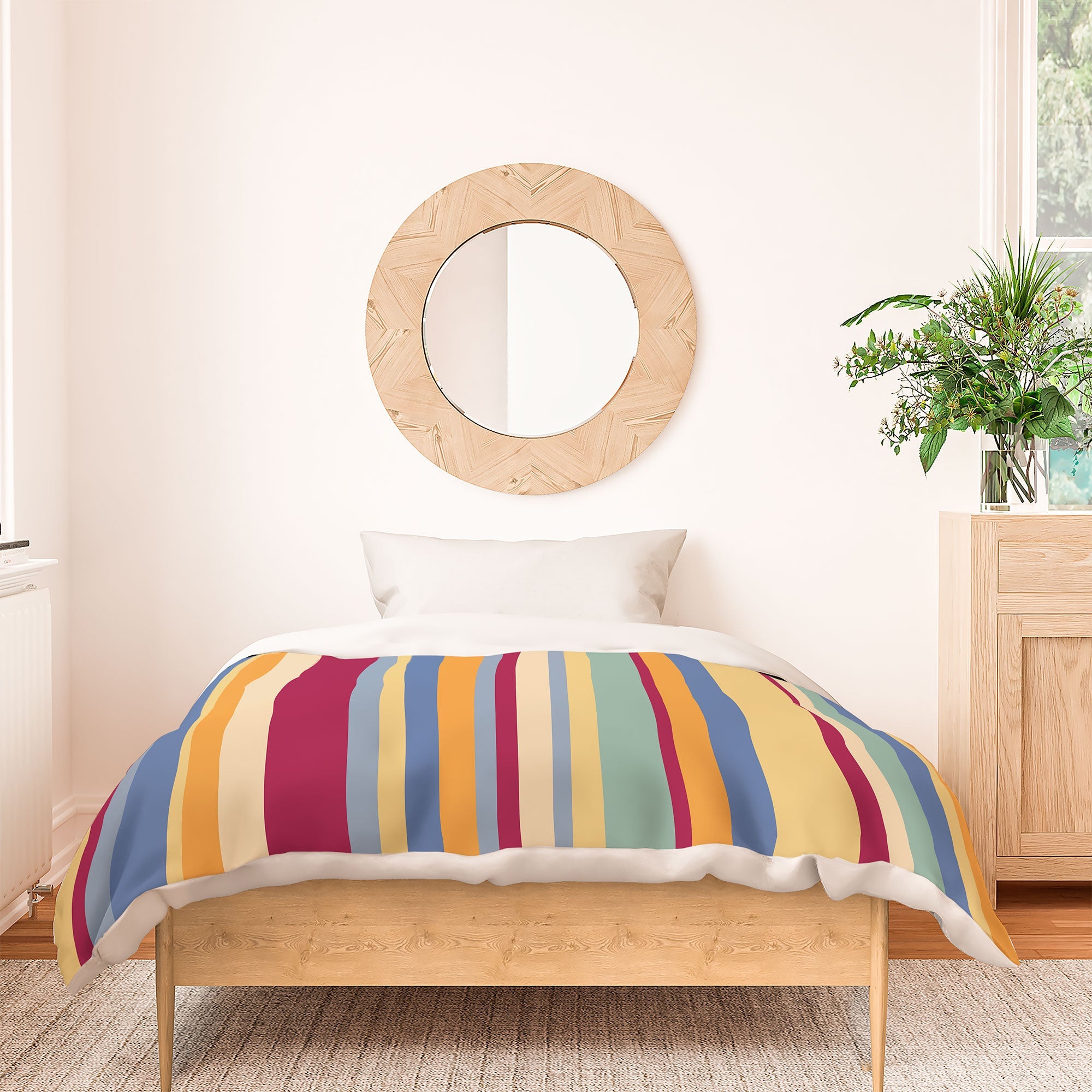 Colour Poems Classic Retro Stripes I Duvet Cover