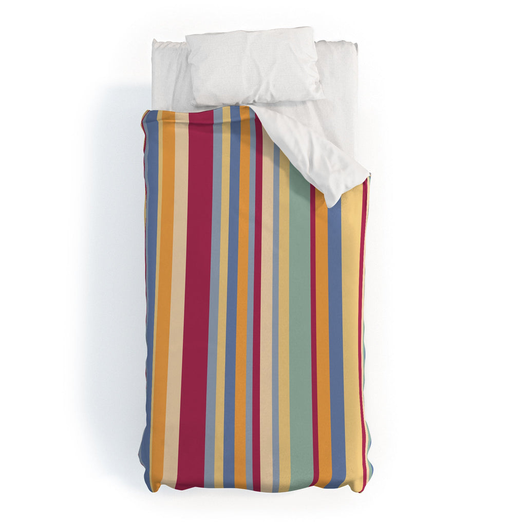 Colour Poems Classic Retro Stripes I Duvet Cover