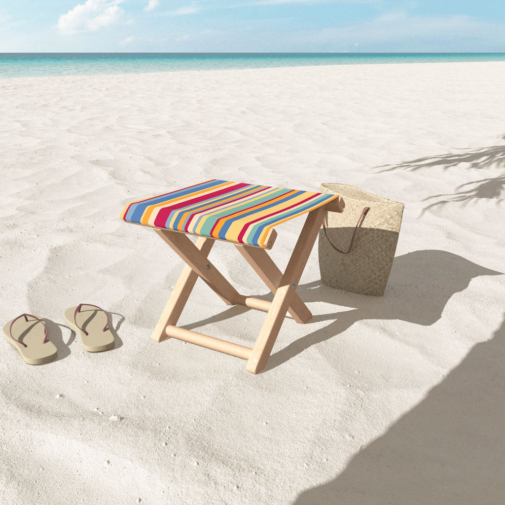 Colour Poems Classic Retro Stripes I Folding Stool