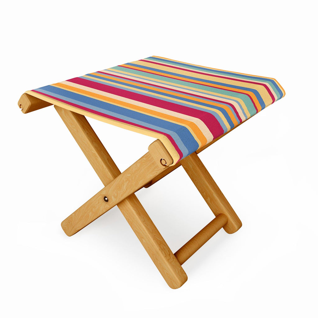 Colour Poems Classic Retro Stripes I Folding Stool