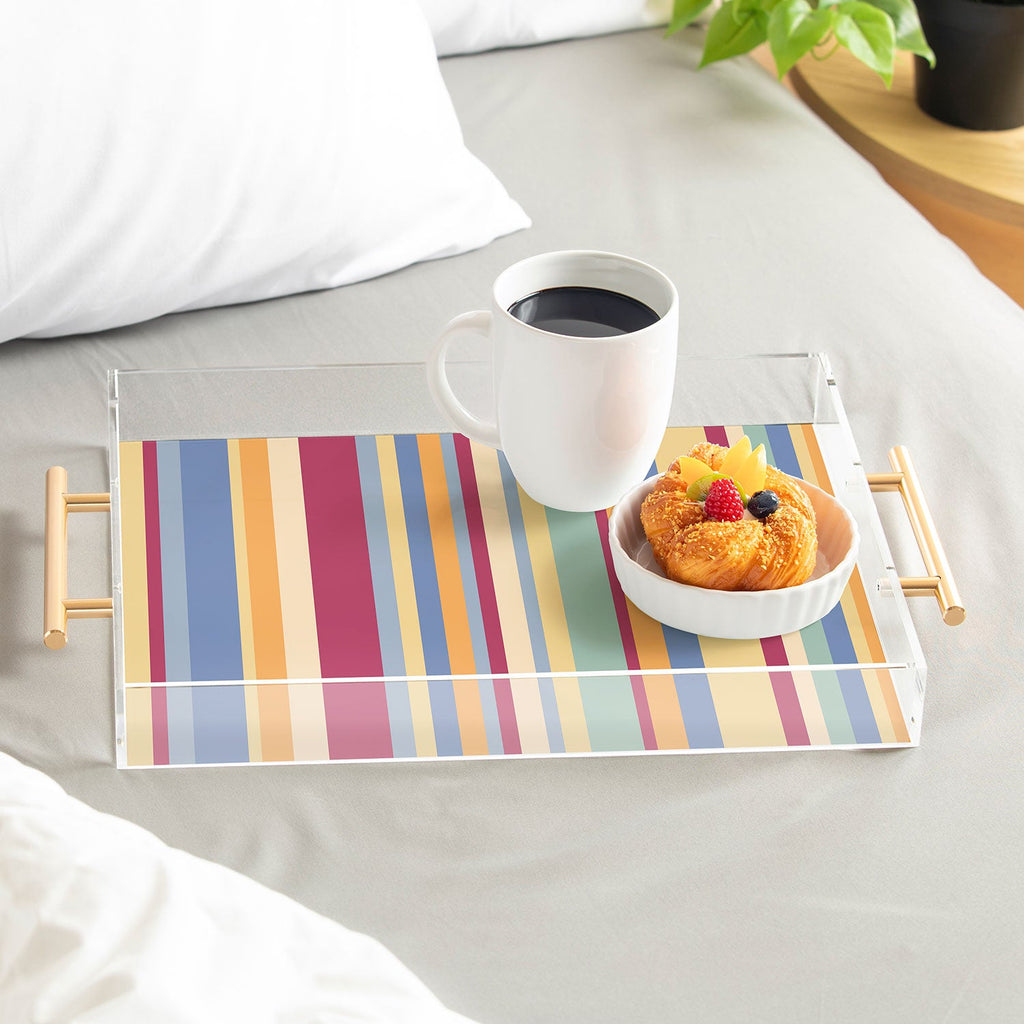 Colour Poems Classic Retro Stripes I Acrylic Tray