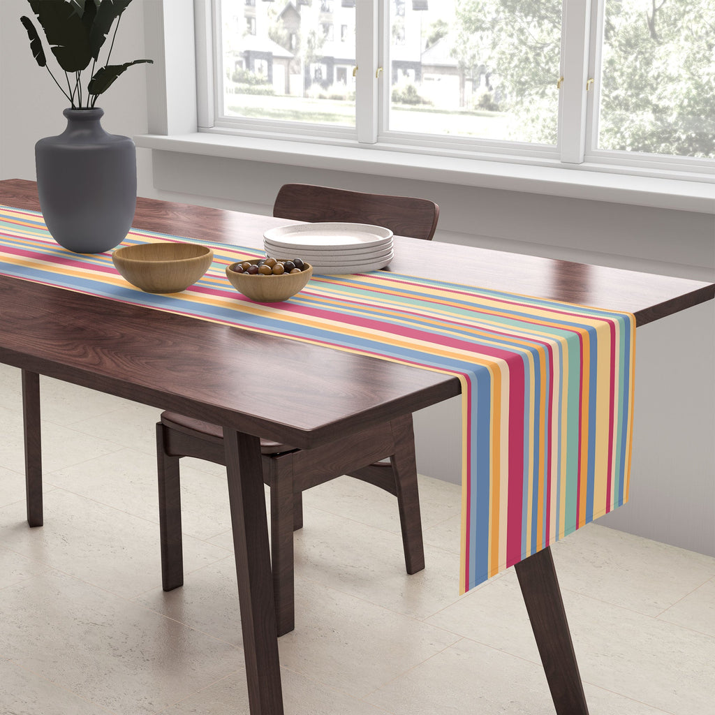 Colour Poems Classic Retro Stripes I Table Runner