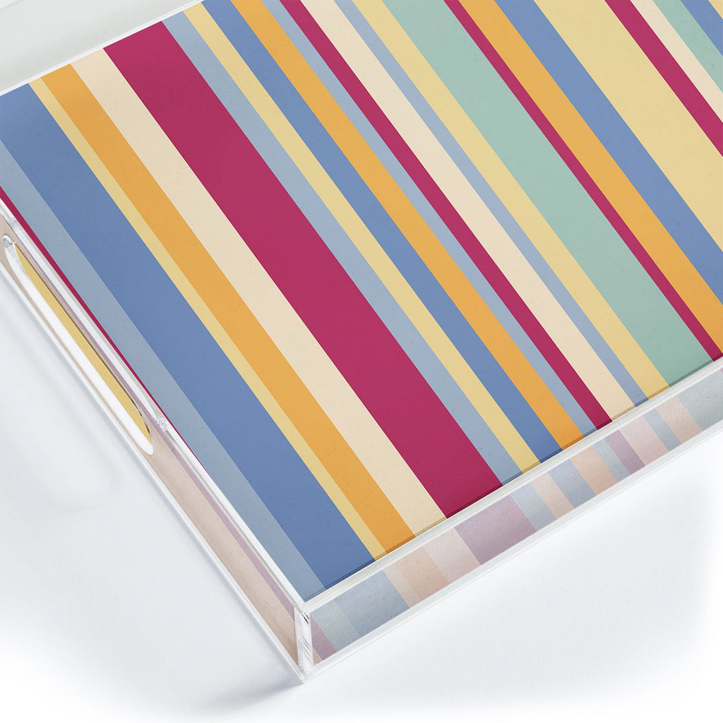 Colour Poems Classic Retro Stripes I Acrylic Tray