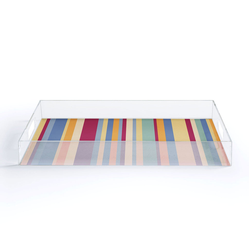 Colour Poems Classic Retro Stripes I Acrylic Tray