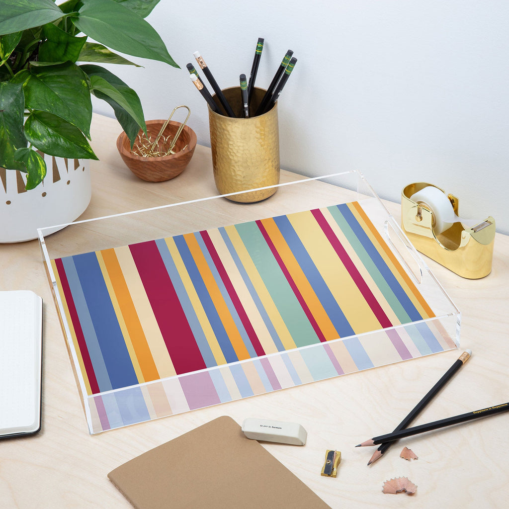 Colour Poems Classic Retro Stripes I Acrylic Tray