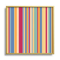 Colour Poems Classic Retro Stripes I Square Metal Framed Art Print