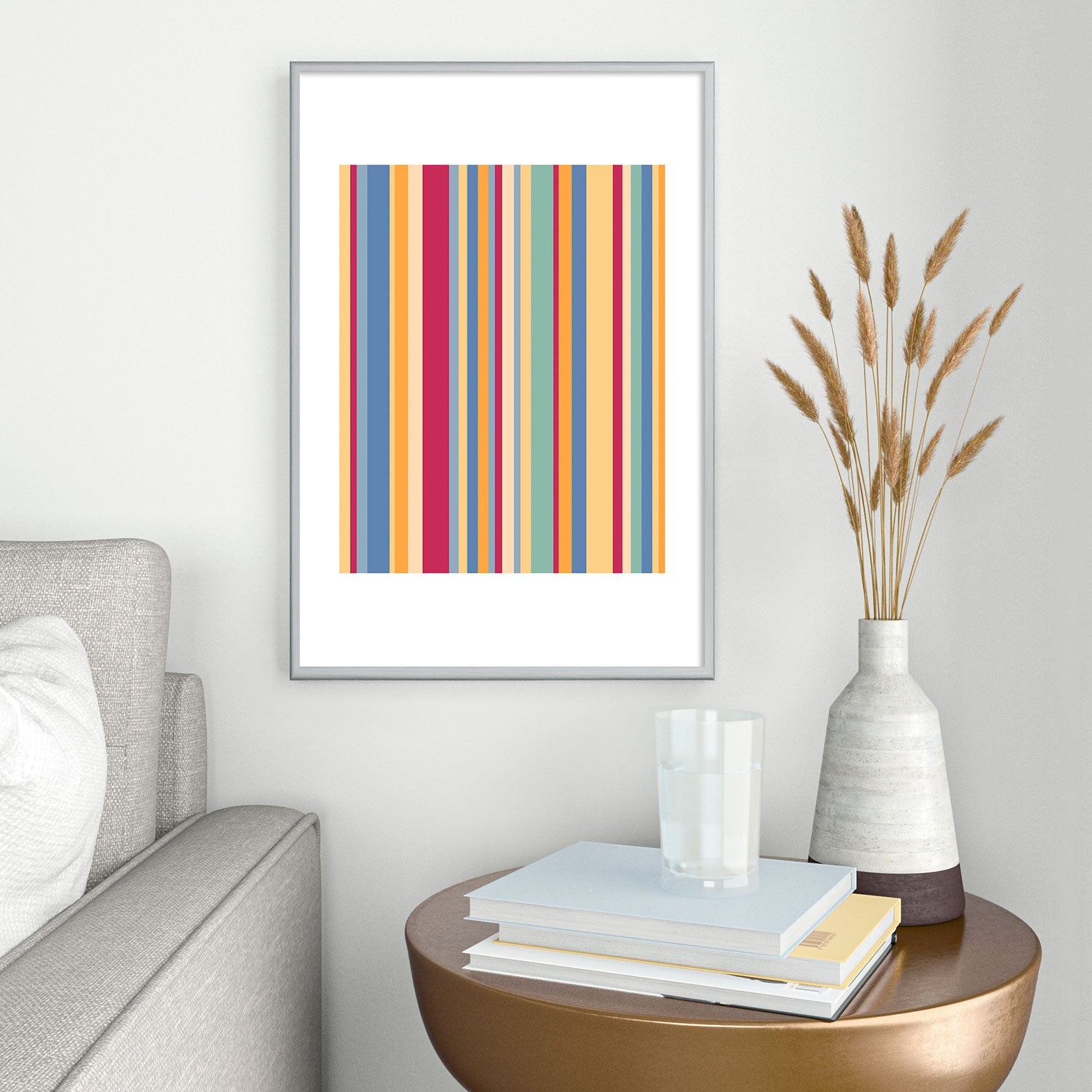 Colour Poems Classic Retro Stripes I Metal Framed Art Print