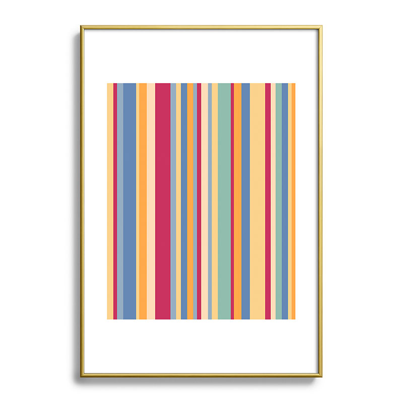 Colour Poems Classic Retro Stripes I Metal Framed Art Print