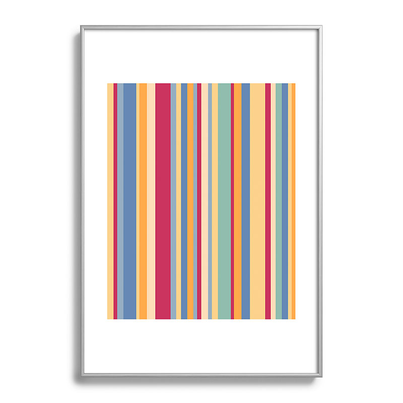 Colour Poems Classic Retro Stripes I Metal Framed Art Print