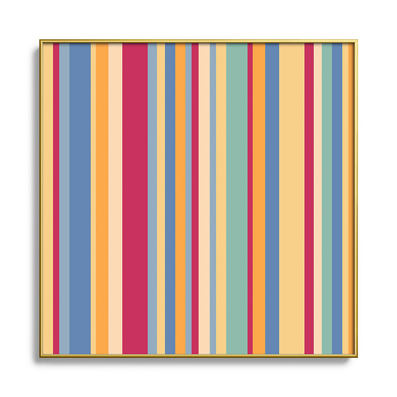 Colour Poems Classic Retro Stripes I Square Metal Framed Art Print