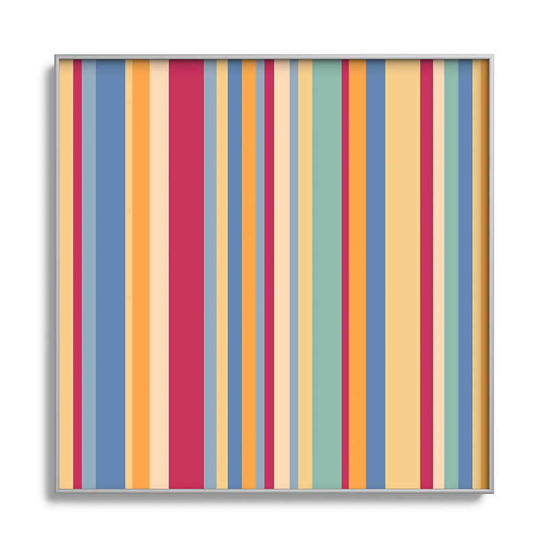 Colour Poems Classic Retro Stripes I Square Metal Framed Art Print