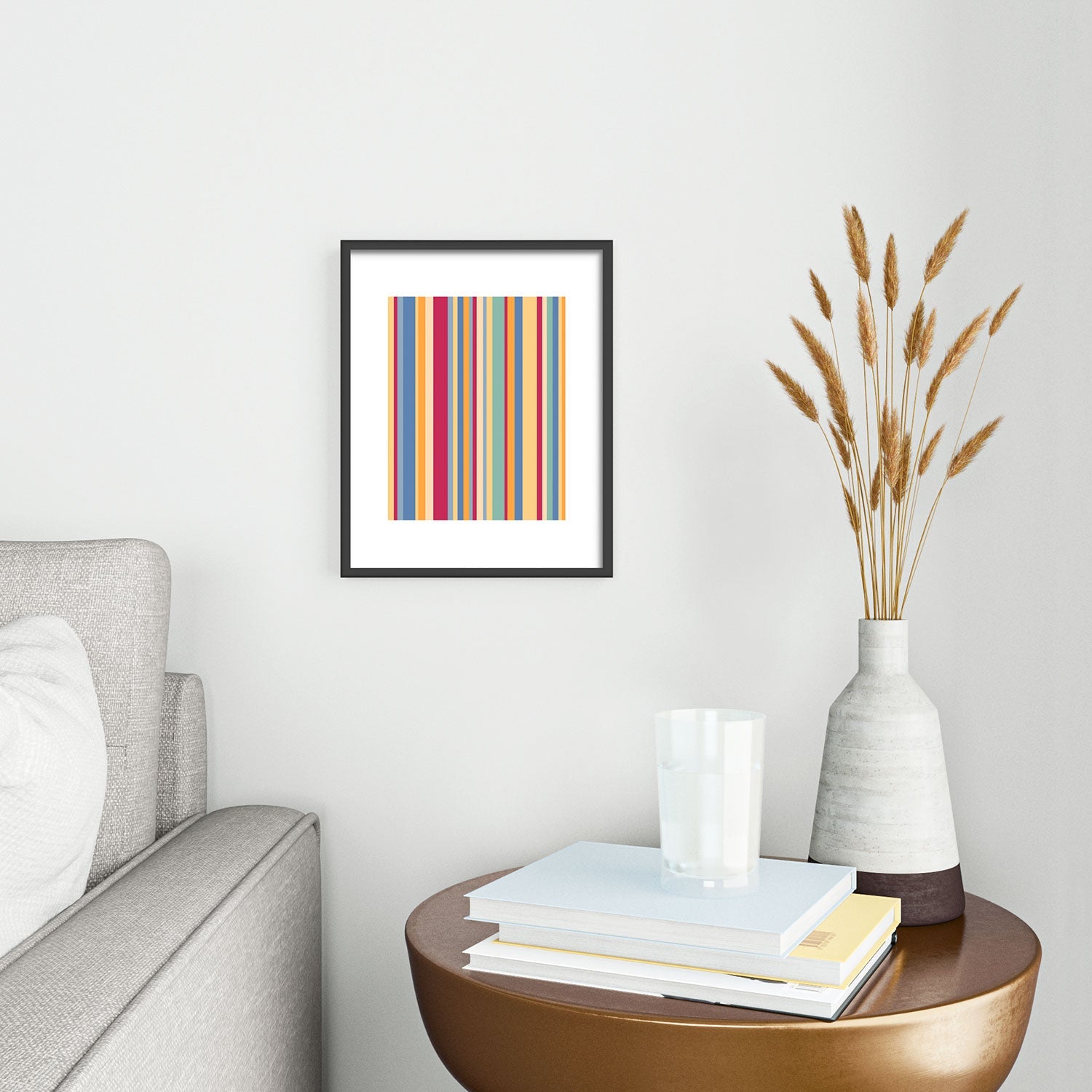 Colour Poems Classic Retro Stripes I Metal Framed Art Print