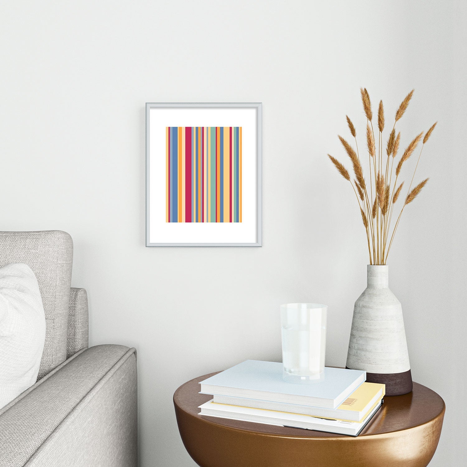Colour Poems Classic Retro Stripes I Metal Framed Art Print