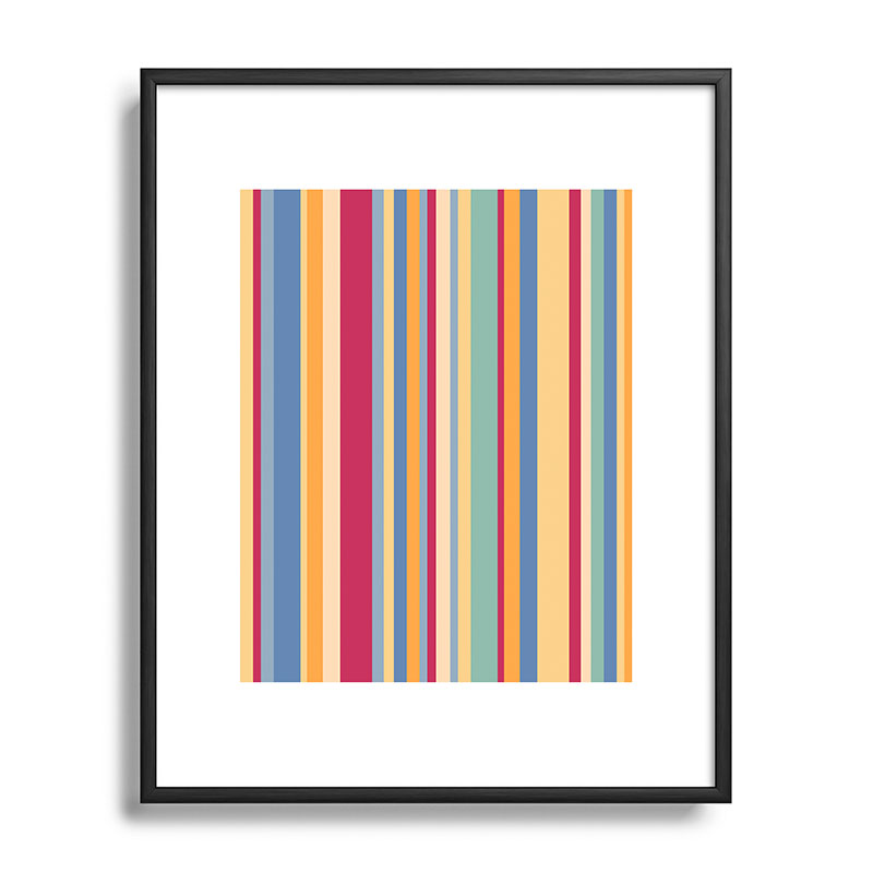 Colour Poems Classic Retro Stripes I Metal Framed Art Print