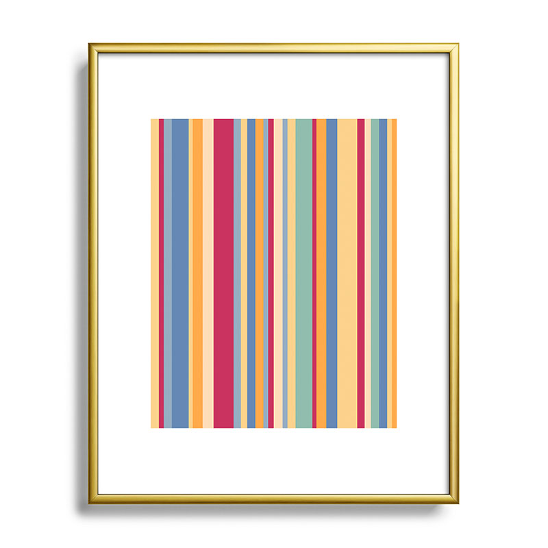 Colour Poems Classic Retro Stripes I Metal Framed Art Print