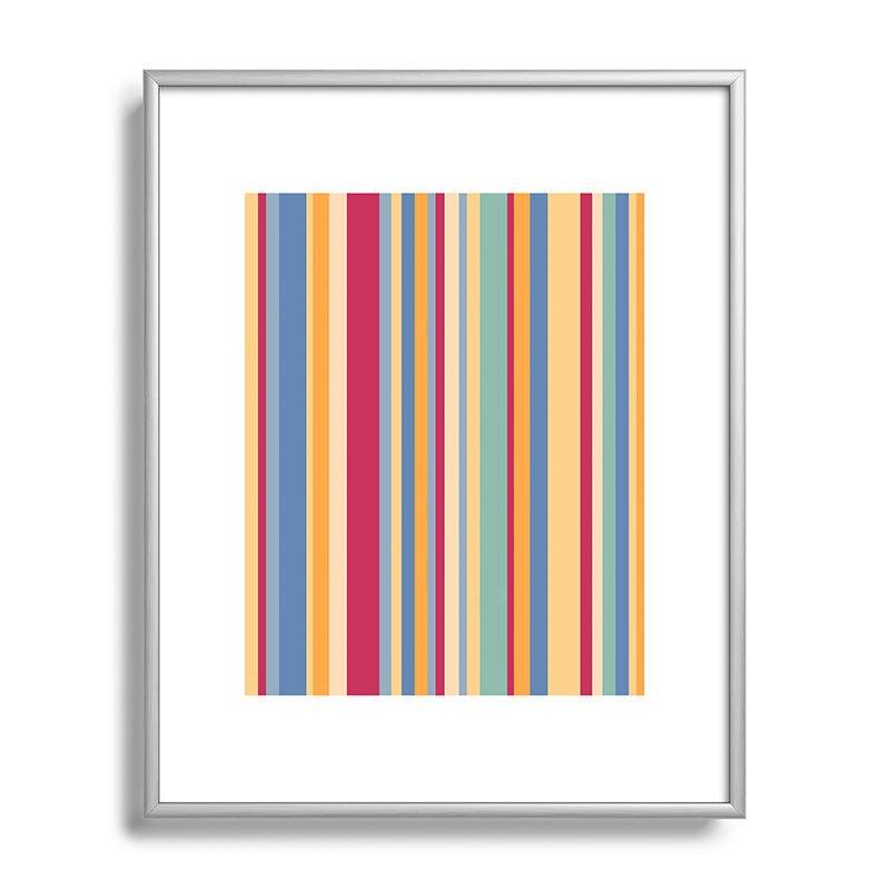 Colour Poems Classic Retro Stripes I Metal Framed Art Print