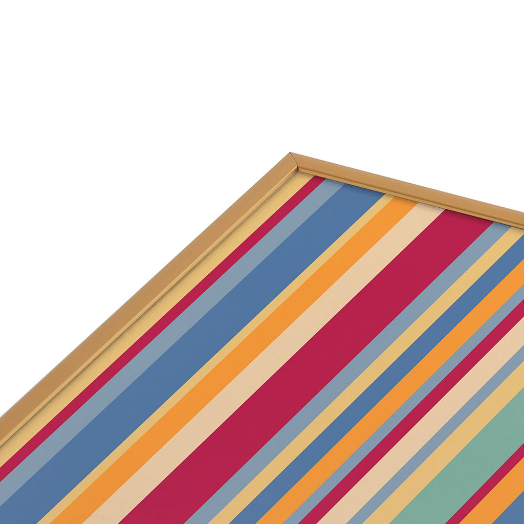 Colour Poems Classic Retro Stripes I Square Metal Framed Art Print