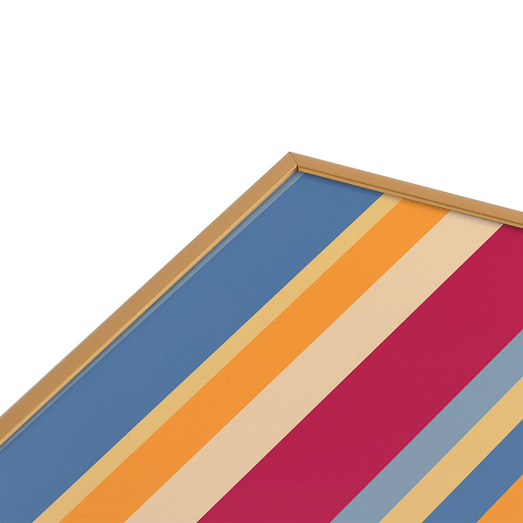 Colour Poems Classic Retro Stripes I Square Metal Framed Art Print
