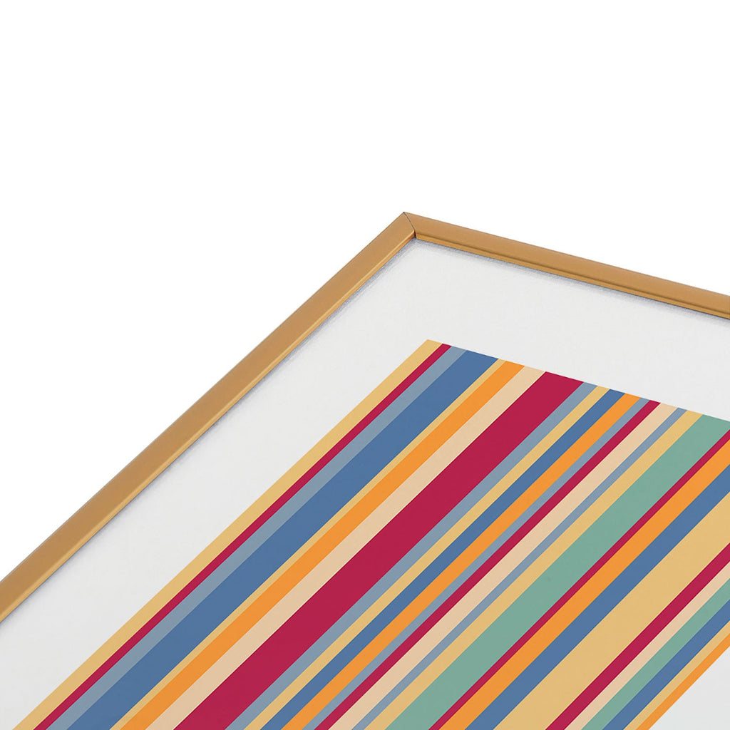Colour Poems Classic Retro Stripes I Metal Framed Art Print