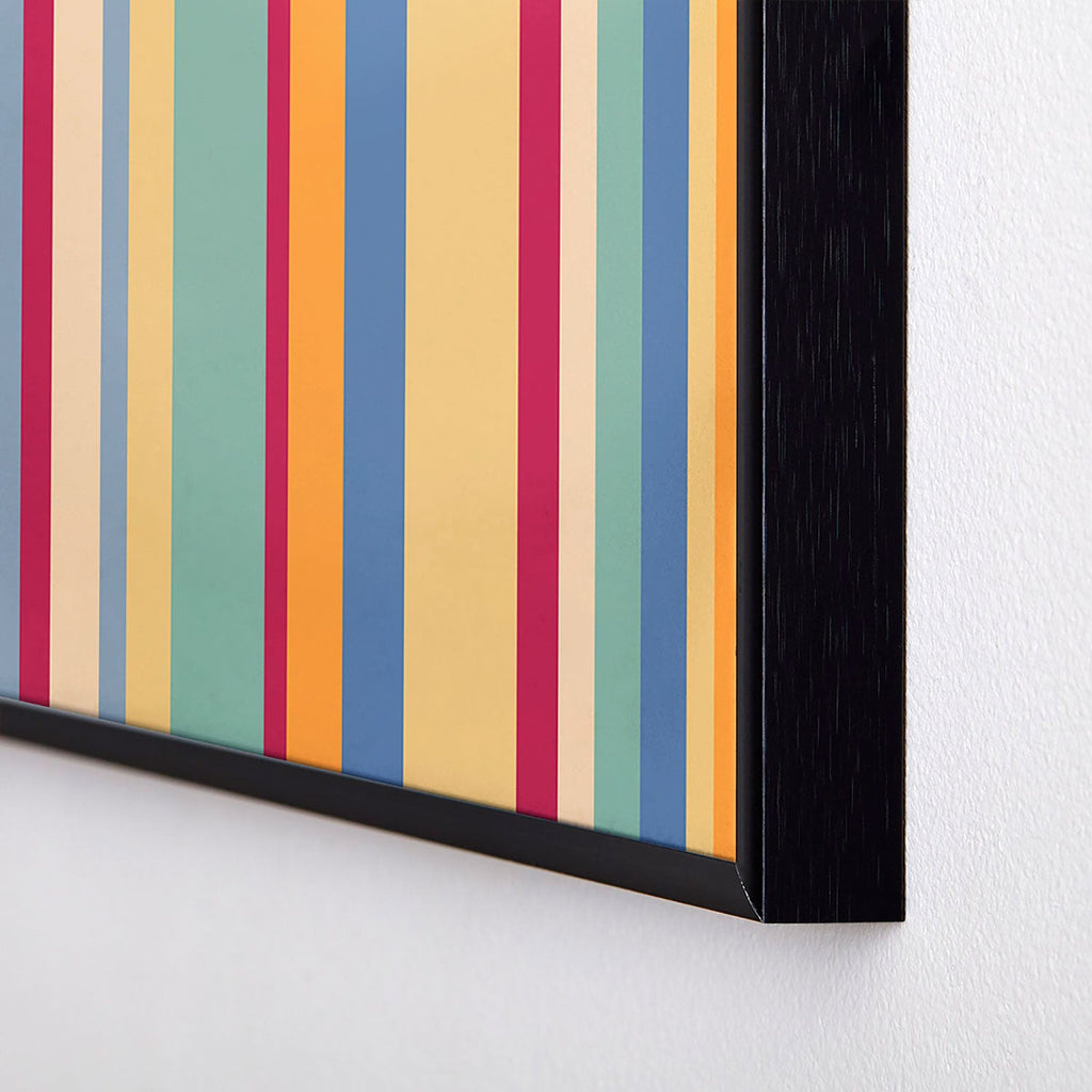 Colour Poems Classic Retro Stripes I Square Metal Framed Art Print