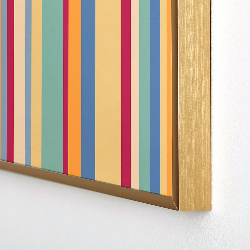 Colour Poems Classic Retro Stripes I Square Metal Framed Art Print