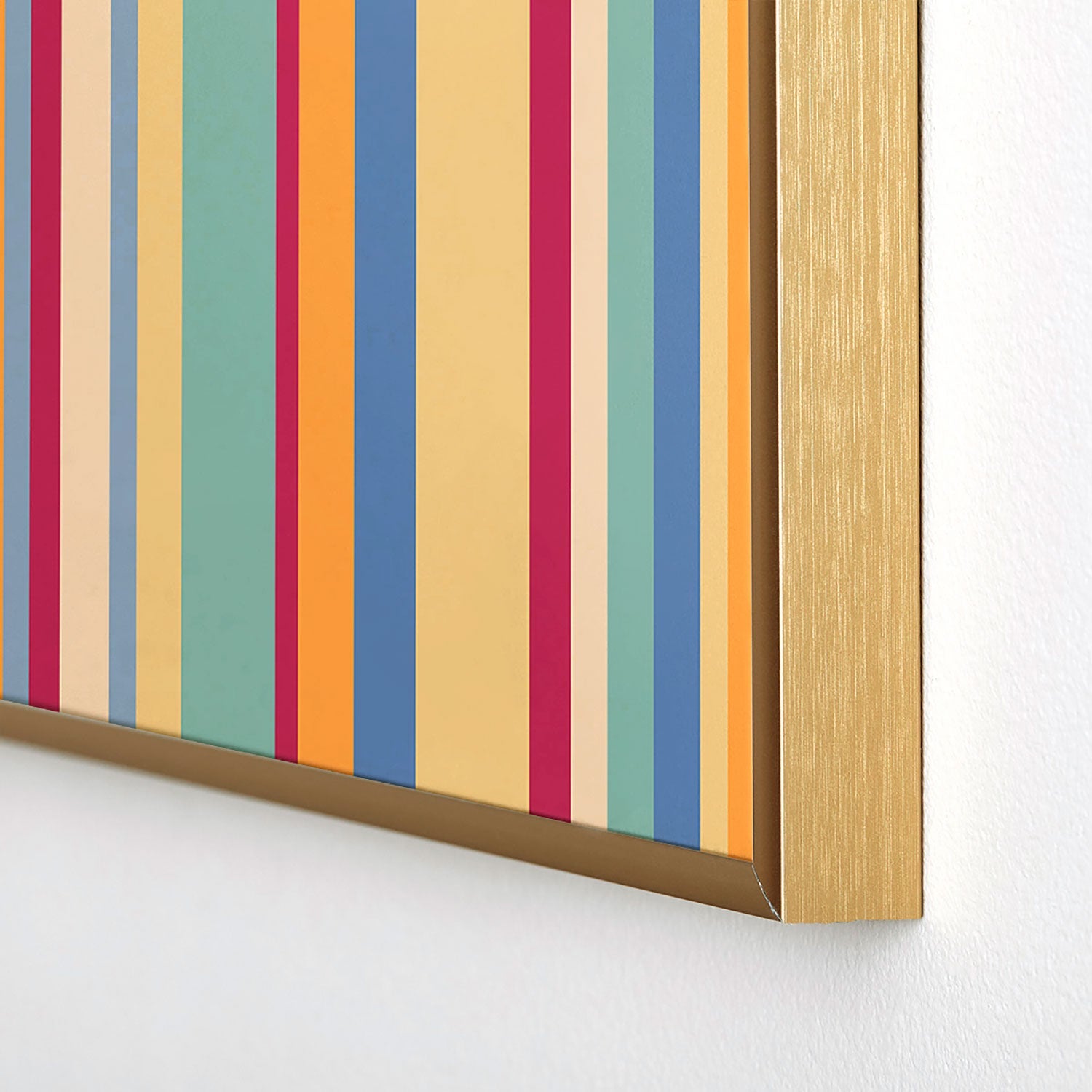 Colour Poems Classic Retro Stripes I Square Metal Framed Art Print