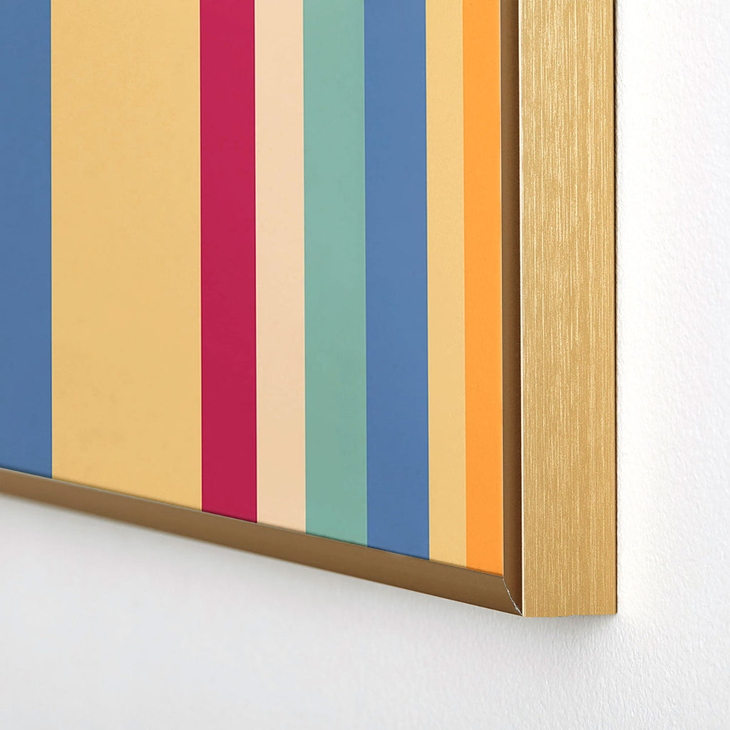 Colour Poems Classic Retro Stripes I Square Metal Framed Art Print