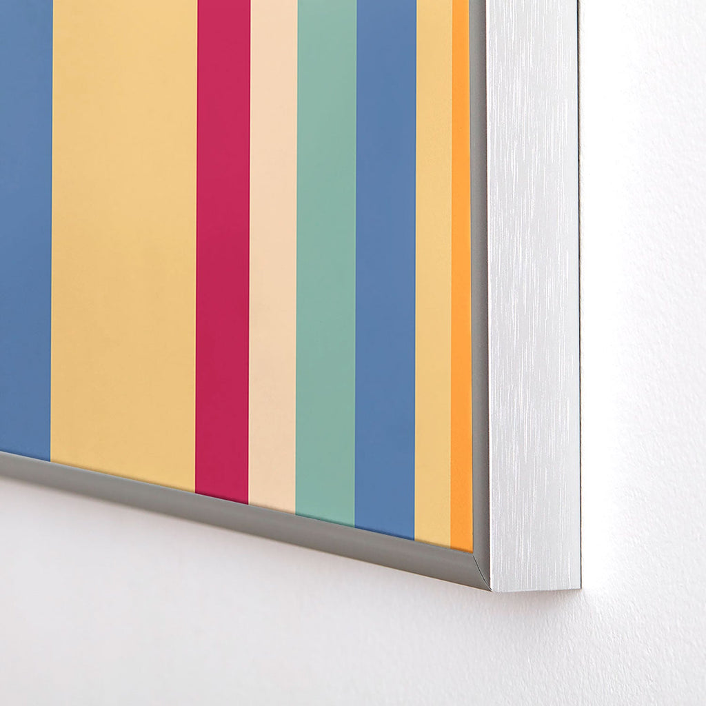 Colour Poems Classic Retro Stripes I Square Metal Framed Art Print