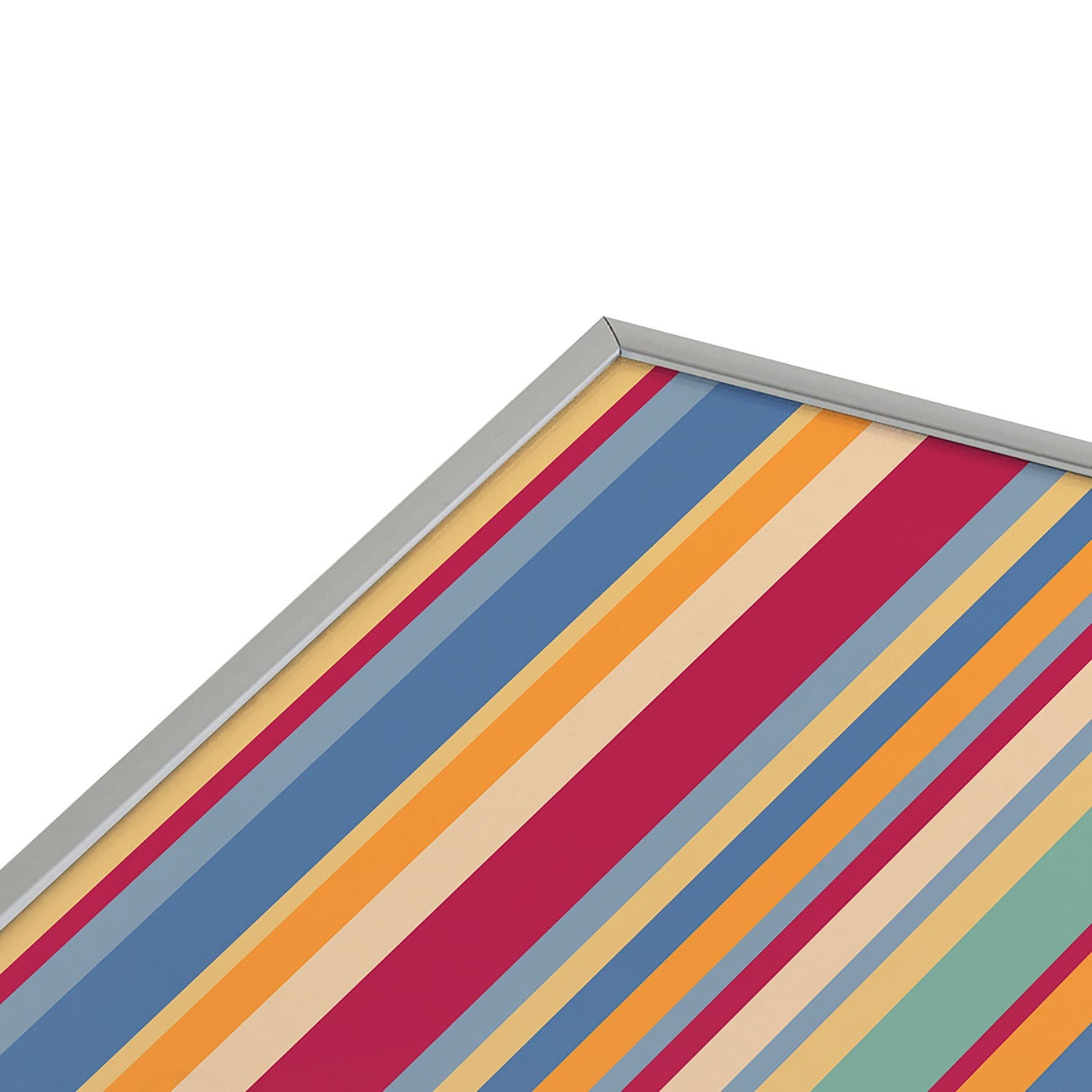 Colour Poems Classic Retro Stripes I Square Metal Framed Art Print