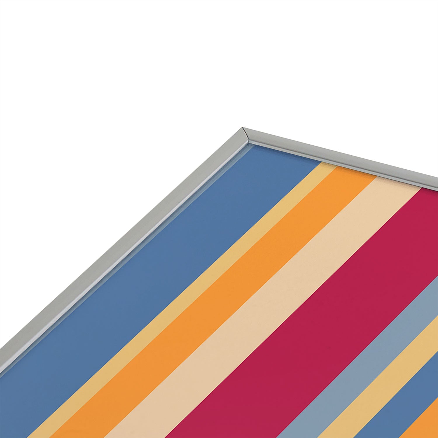 Colour Poems Classic Retro Stripes I Square Metal Framed Art Print