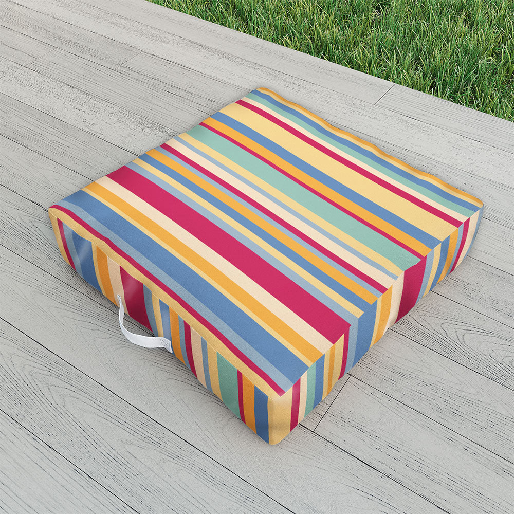 Colour Poems Classic Retro Stripes I Outdoor Floor Cushion