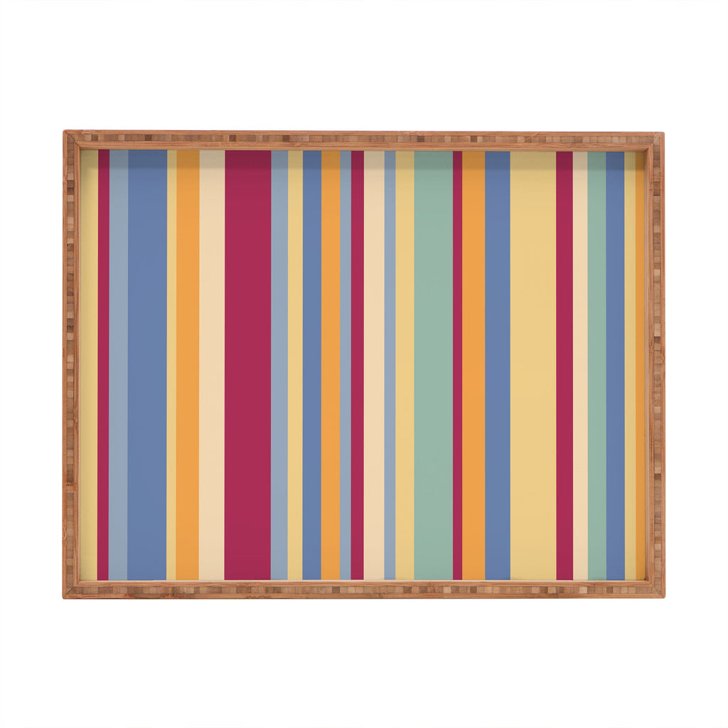 Colour Poems Classic Retro Stripes I Rectangular Tray