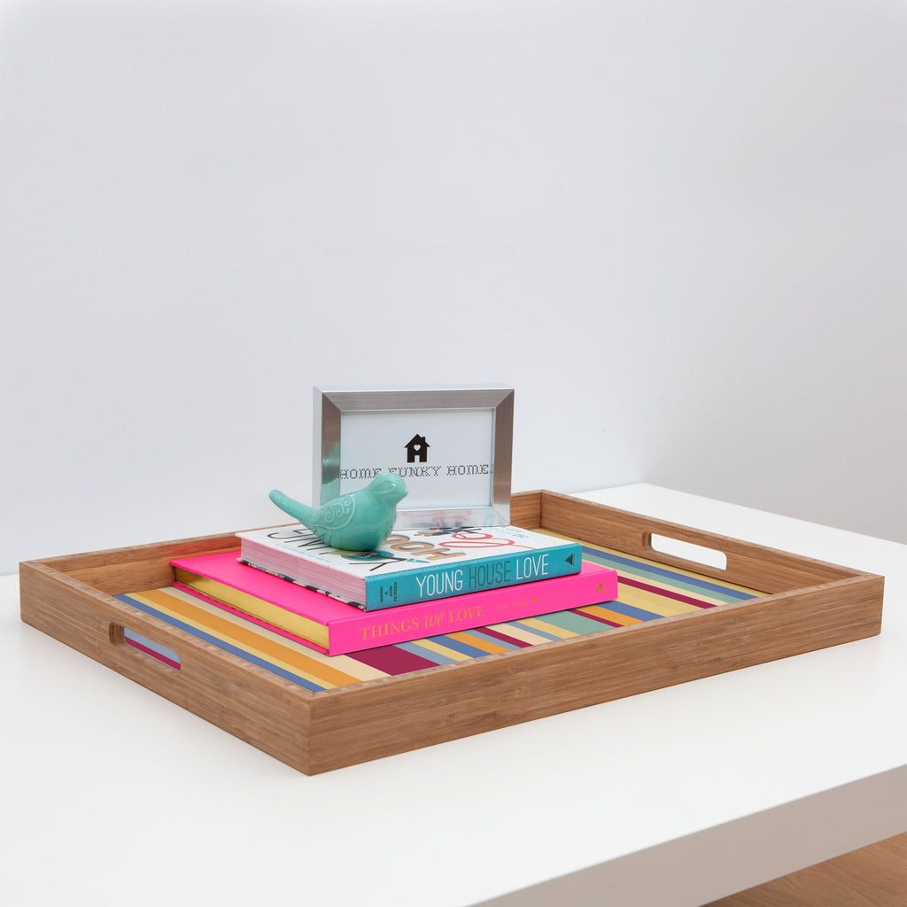 Colour Poems Classic Retro Stripes I Rectangular Tray