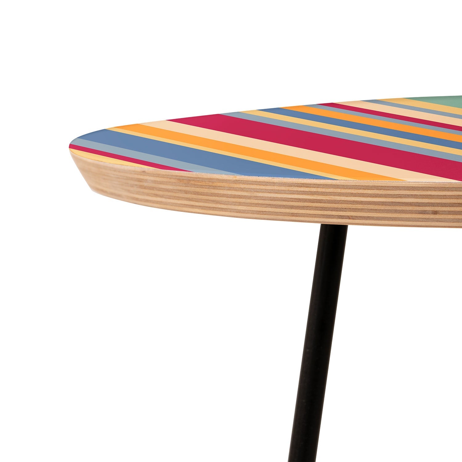 Colour Poems Classic Retro Stripes I Round Side Table