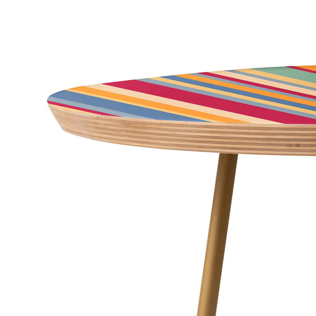 Colour Poems Classic Retro Stripes I Round Side Table