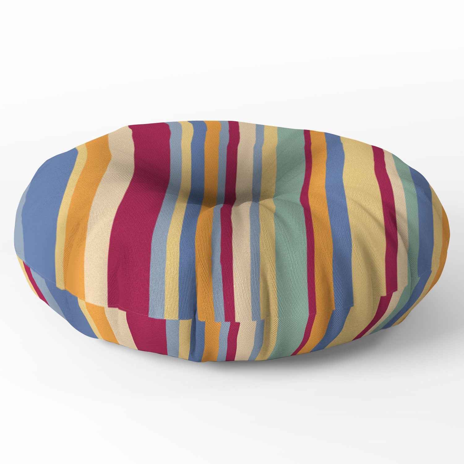 Colour Poems Classic Retro Stripes I Floor Pillow Round