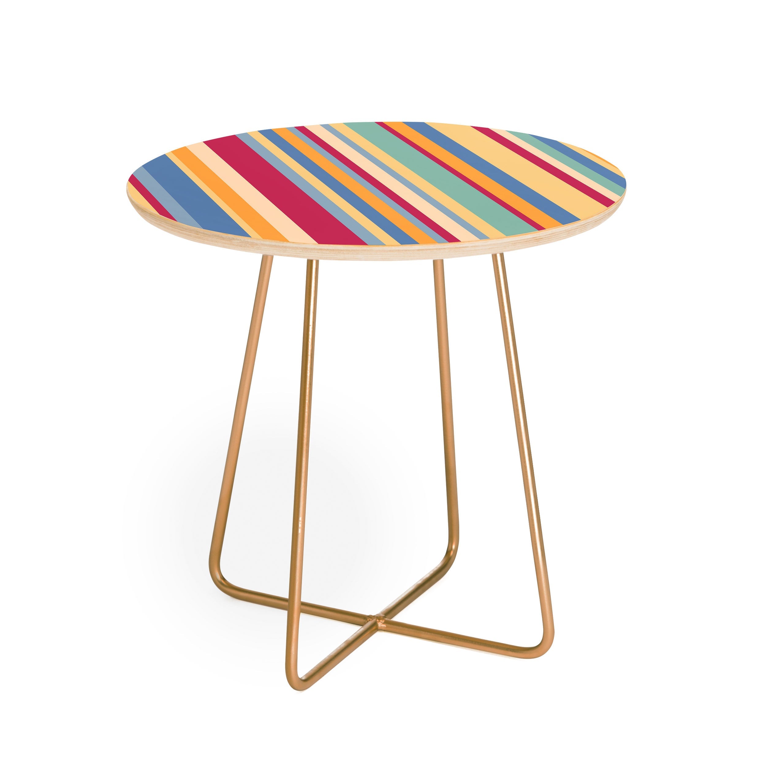 Colour Poems Classic Retro Stripes I Round Side Table