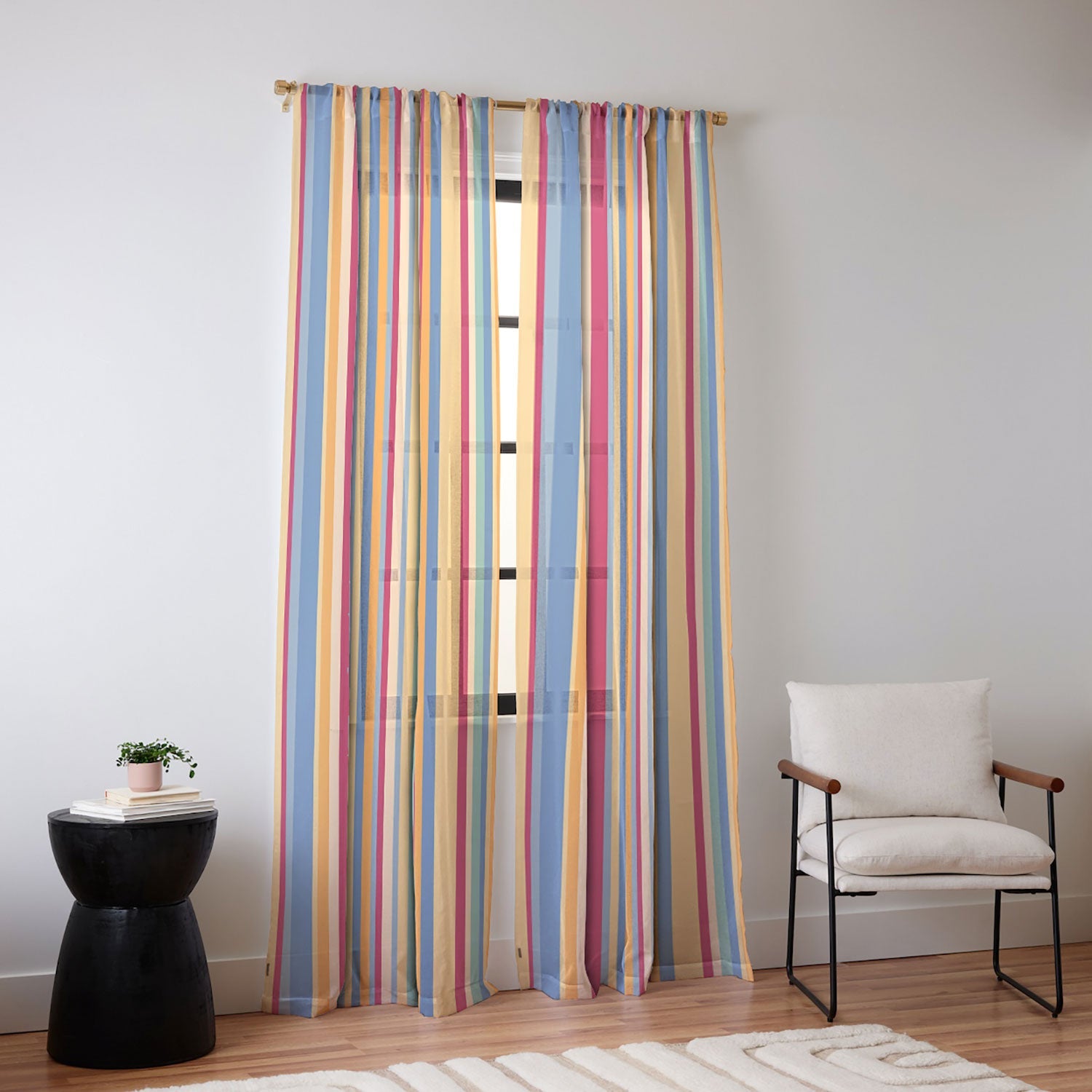 Colour Poems Classic Retro Stripes I Sheer Non Repeat