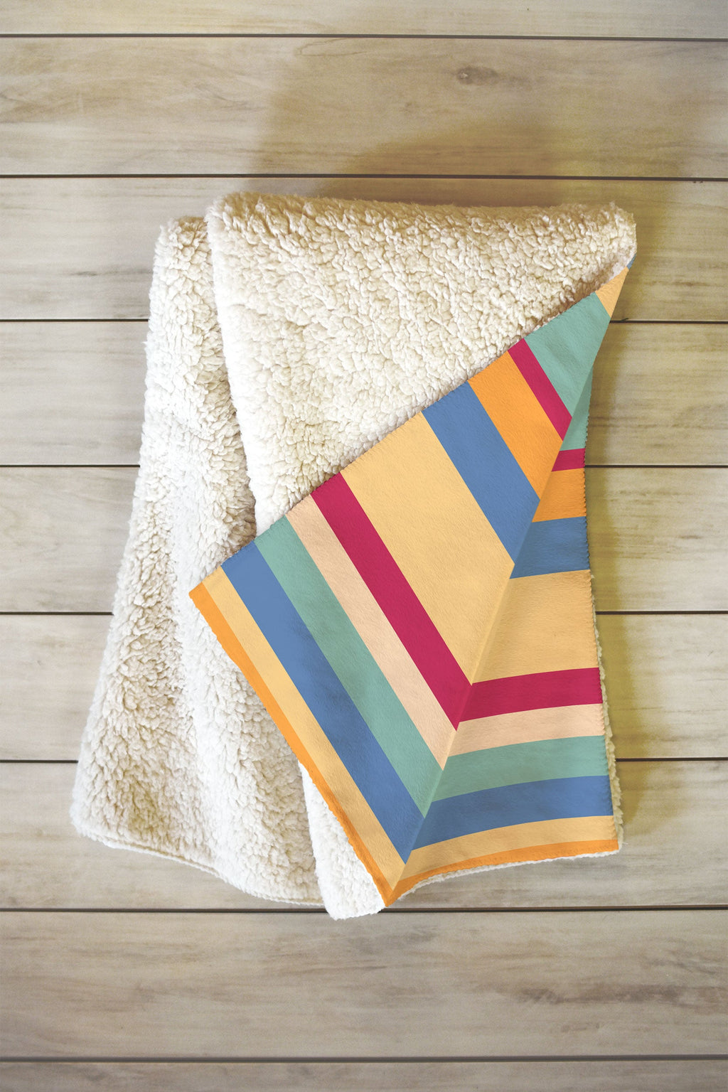 Colour Poems Classic Retro Stripes I Fleece Throw Blanket