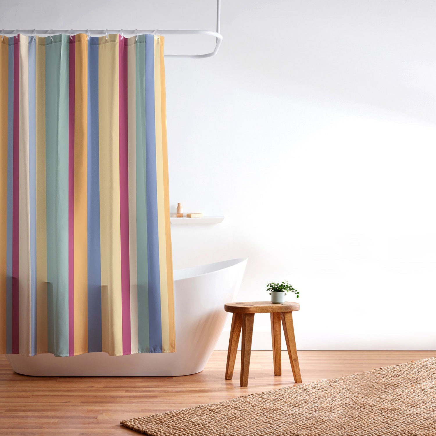 Colour Poems Classic Retro Stripes I Shower Curtain
