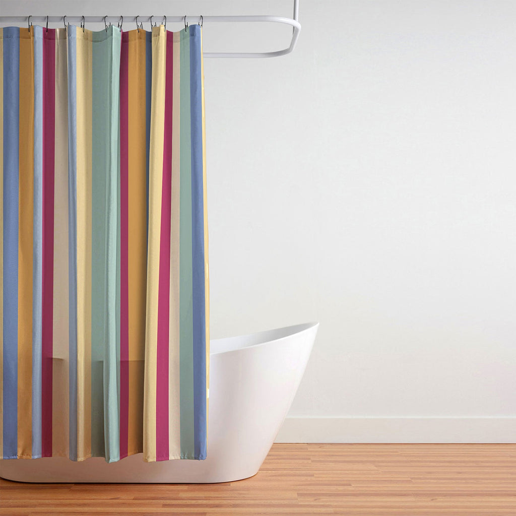 Colour Poems Classic Retro Stripes I Shower Curtain